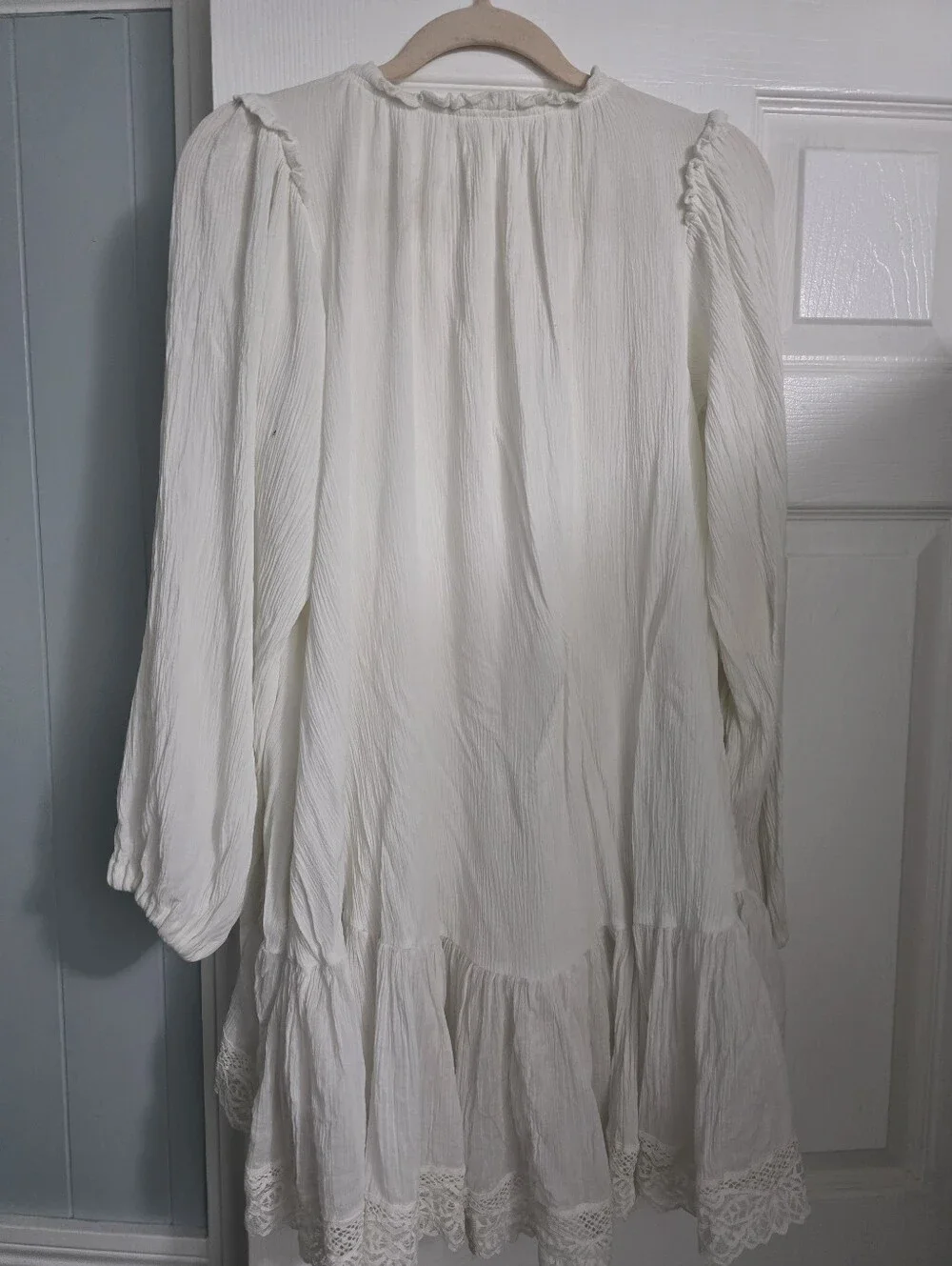 FREE PEOPLE JEANNETTE Ivory Edwardian Regency Lace Tunic Dress Darcy Boho